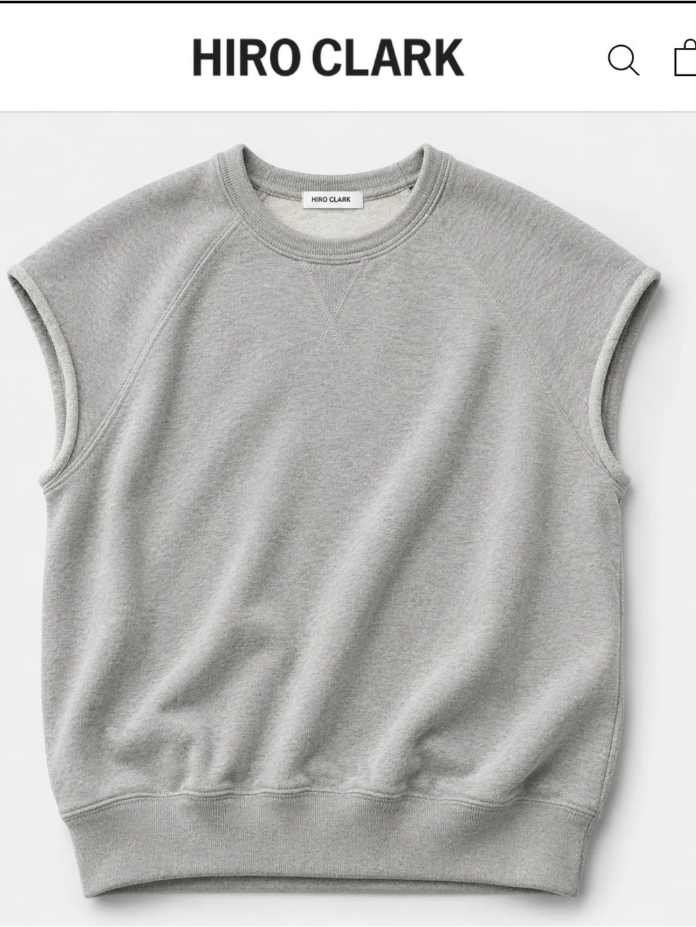 Hiro Clark The No-Sleeve Terry Cotton Top Silver Gray , M